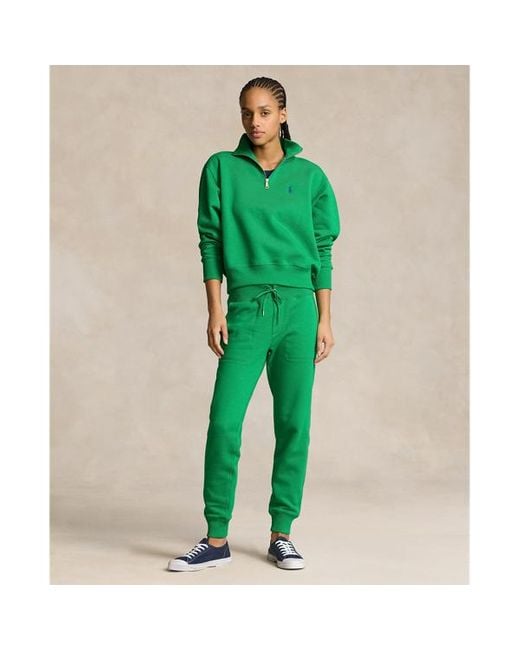 Polo Ralph Lauren Fleece Pullover Met Halve Rits in het Green