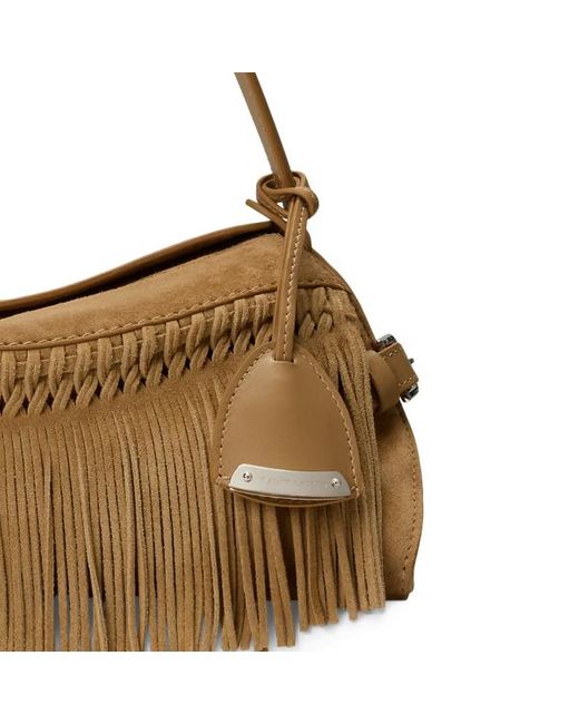 Borsa a spalla Ralph Lauren piccola in vitello di Ralph Lauren in Natural