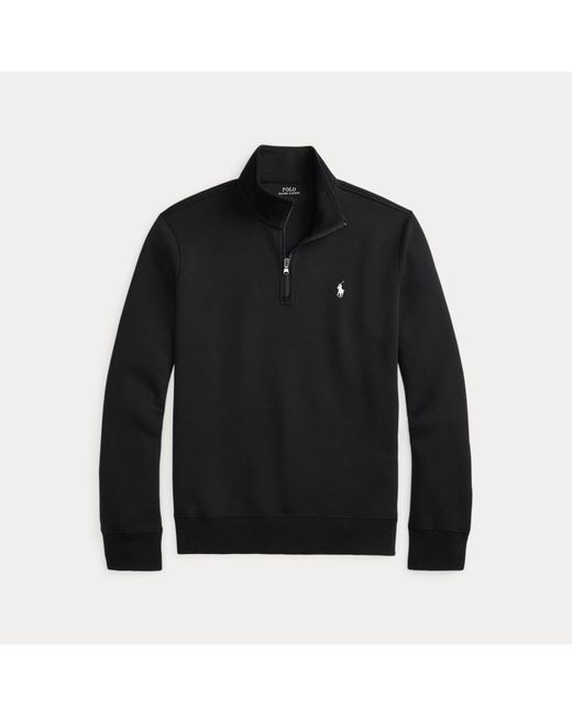 Polo Ralph Lauren Black Double-Knit Quarter-Zip Pullover for men