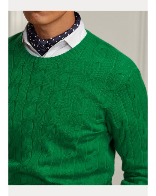 Pull en cachemire torsadé Cachemire Ralph Lauren Purple Label pour homme en coloris Vert Homme Vêtements Pulls et maille Pulls ras-du-cou 