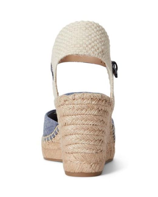 Ralph Lauren Blue Robby Chambray Espadrille