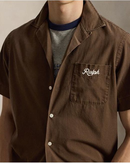 Polo Ralph Lauren Brown The Ralph Lauren Logo Camp Shirt for men