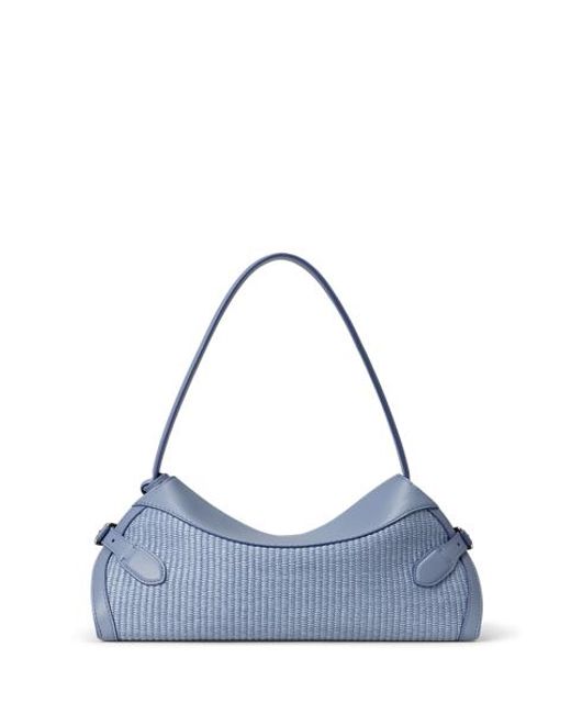 Ralph Lauren Blue Kleine Schultertasche Ralph Lauren Aus Bast