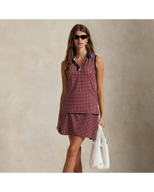 Ralph Lauren Red Ralph Lauren Gingham Performance Long Skort