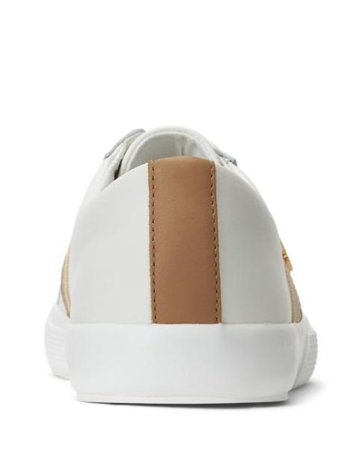 Ralph Lauren White Janson Ii Leather Sneaker