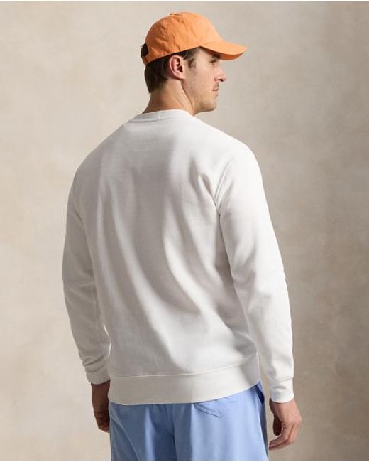 Ralph Lauren White Polo Bear Fleece Sweatshirt for men