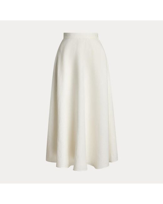 Gonna Erica in lino di Ralph Lauren in White