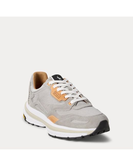 Polo Ralph Lauren White Modern Trainer 200 Suede-Paneled Trainer for men