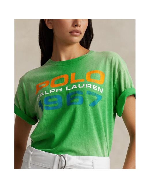Polo Ralph Lauren Katoenen Jersey T-shirt Met Logo in het Green
