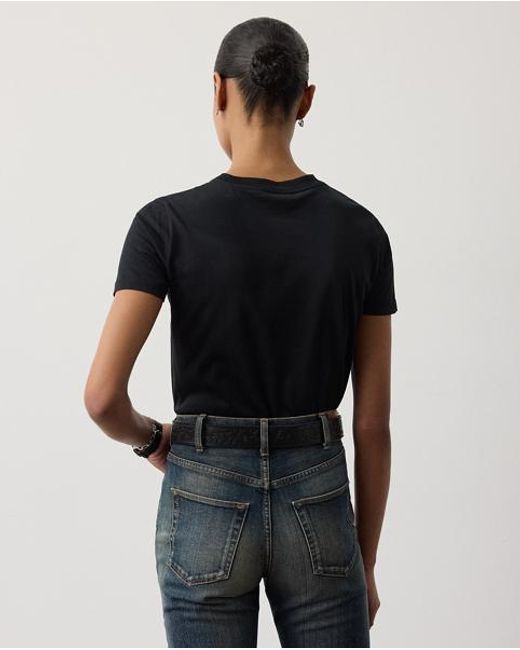 Ralph Lauren Black Hallie Cotton Jersey Tee