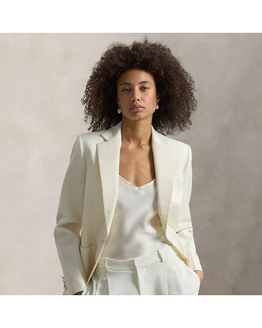 Polo Ralph Lauren Gray Single-Breasted Silk-Lapel Wool Blazer