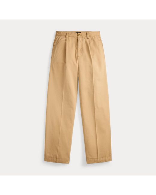 Polo Ralph Lauren Natural Pleated Cotton-Blend Relaxed Trouser