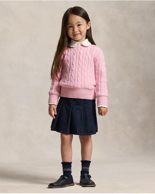 Ralph Lauren Pink Cable-Knit Cotton Jumper for men