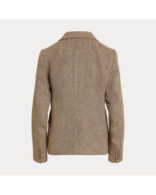 Polo Ralph Lauren Brown Single-Breasted Herringbone Blazer