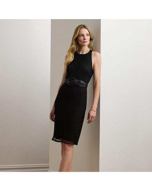 Ralph Lauren Black Ralph Lauren Beaded Netting Sleeveless Cocktail Dress