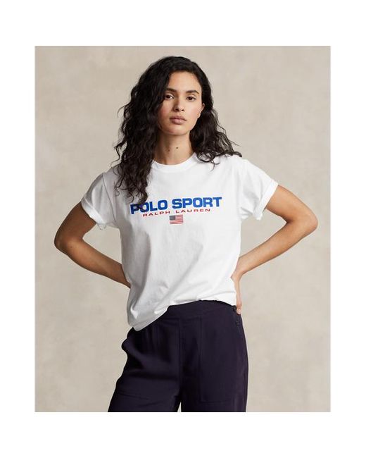 Polo Ralph Lauren Katoenen Jersey Polo Sport T-shirt in het White