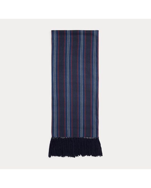 Polo Ralph Lauren Blue Striped Fringe Scarf