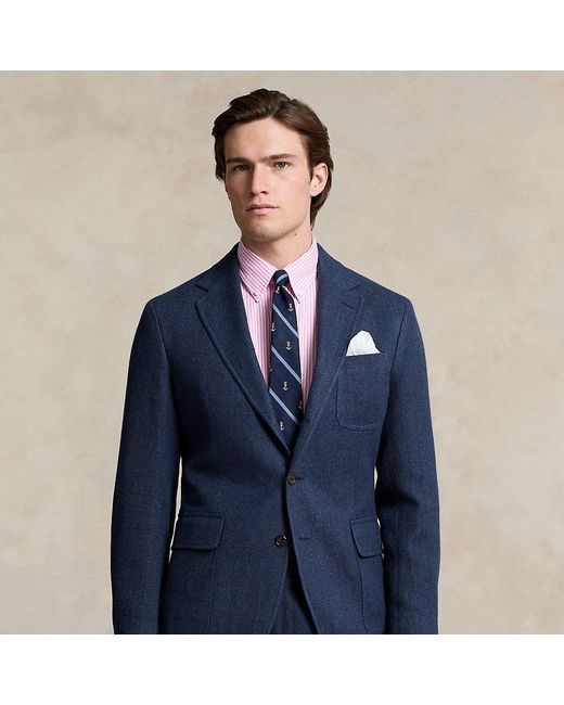 Giacca Polo Soft in tweed di lino e lana di Polo Ralph Lauren in Blue da Uomo