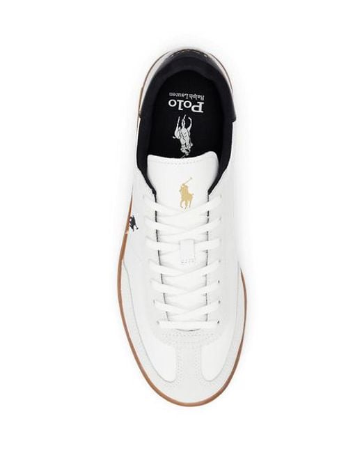 Polo Ralph Lauren White Bedford Leather-Suede Trainer for men