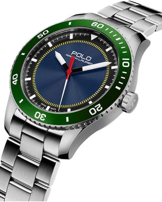 Polo Ralph Lauren 42 Mm Stalen Polo Sport Horloge in het Green voor heren