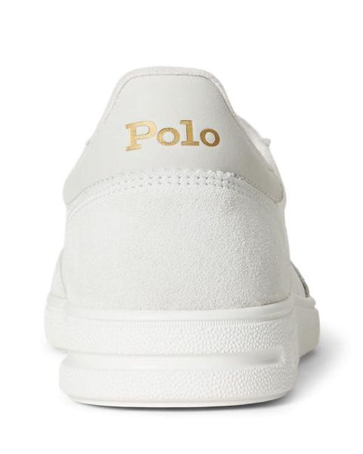 Polo Ralph Lauren White Bedford Leather-Suede Trainer for men