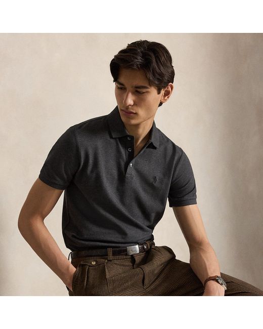 Polo Ralph Lauren Gray Custom Slim Fit Stretch Mesh Polo Shirt for men