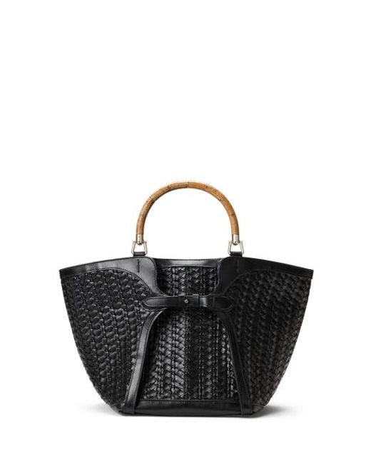 Ralph Lauren Red The Ralph Lauren Braided Leather Tote