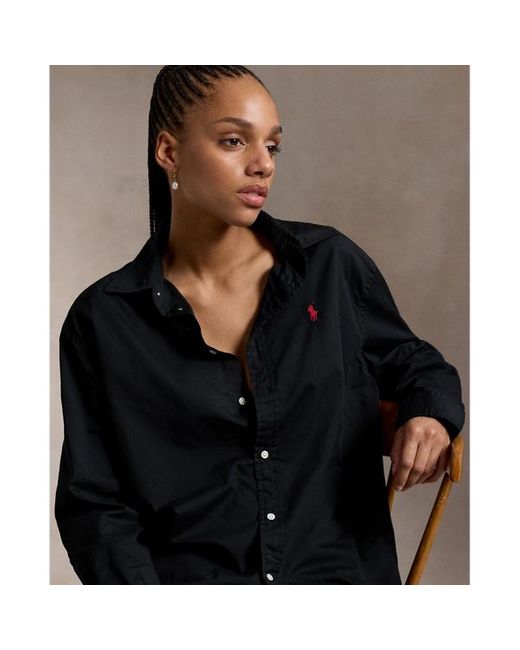 Camicia oversize in twill di cotone di Polo Ralph Lauren in Blue