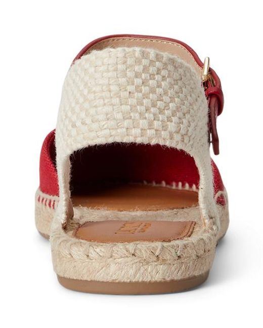 Ralph Lauren Red Robby Canvas Espadrille Flat