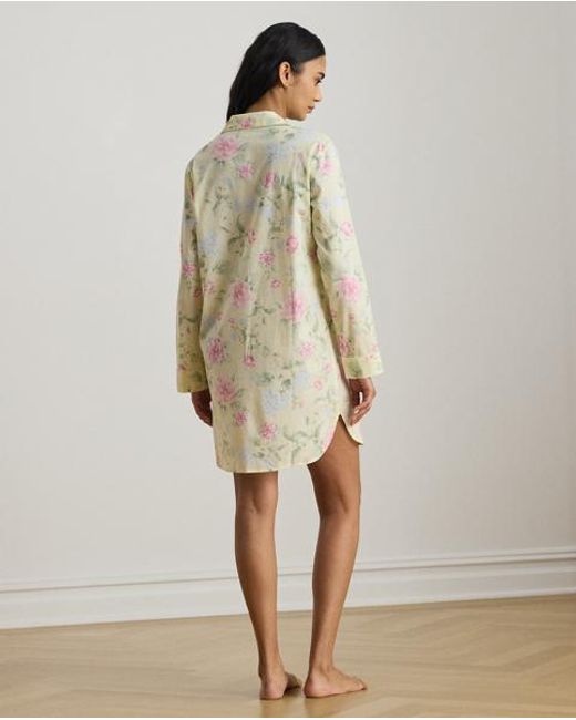 Ralph Lauren Natural Floral Cotton-Blend Lawn Sleep Shirt