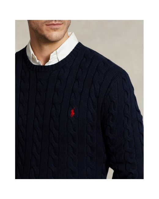 Ralph Lauren Blue Big & Tall - Cable-knit Cotton Jumper for men