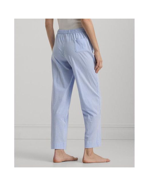 Lauren by Ralph Lauren Blue Striped Cotton Jersey Pyjama Trouser