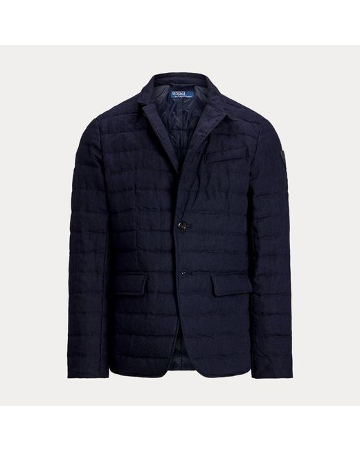Polo Ralph Lauren Blue Quilted Linen Down Jacket for men