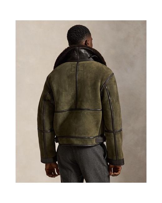 Polo Ralph Lauren Brown Shearling Flight Jacket for men