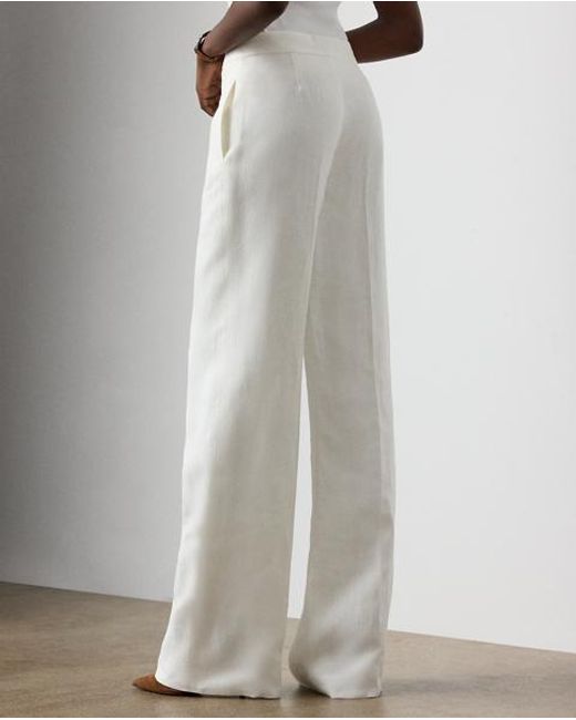 Ralph Lauren White Dean Linen Pant