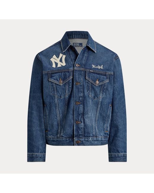 Polo Ralph Lauren Blue Polo Ralph Lauren Lauren Yankees Trucker Jacket for men