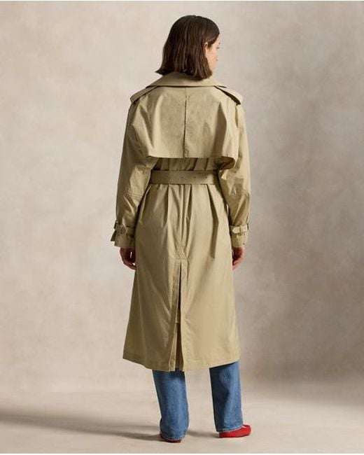 Ralph Lauren Blue Cotton-Blend Trench Coat