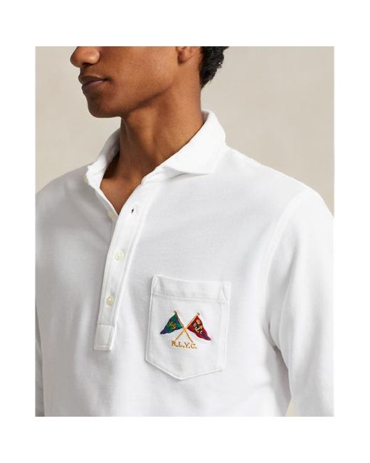 Polo Ralph Lauren Standard Fit Nautisch Mesh Polo-shirt in het White voor heren