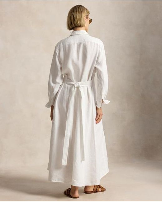 Ralph Lauren Natural Self-Tie Linen Shirtdress