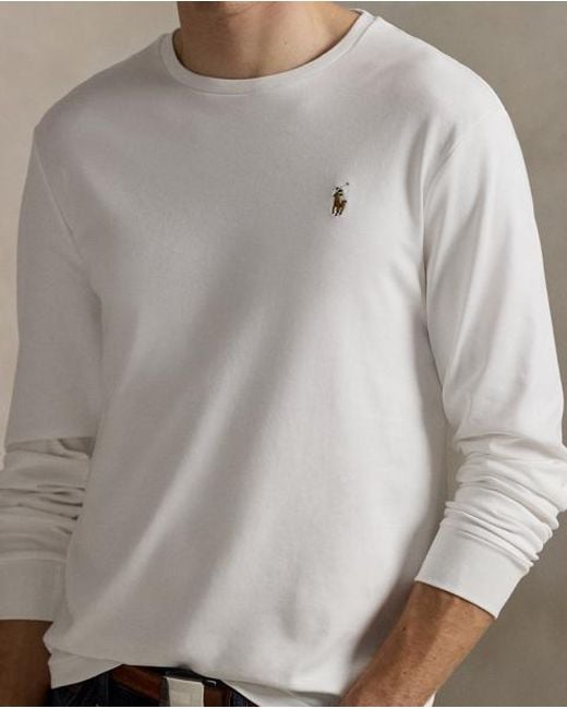 Polo Ralph Lauren White Custom Slim Fit Soft Cotton T-Shirt for men