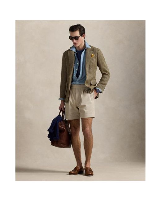 Short in twill a pieghe Relaxed-Fit di Polo Ralph Lauren in Natural da Uomo
