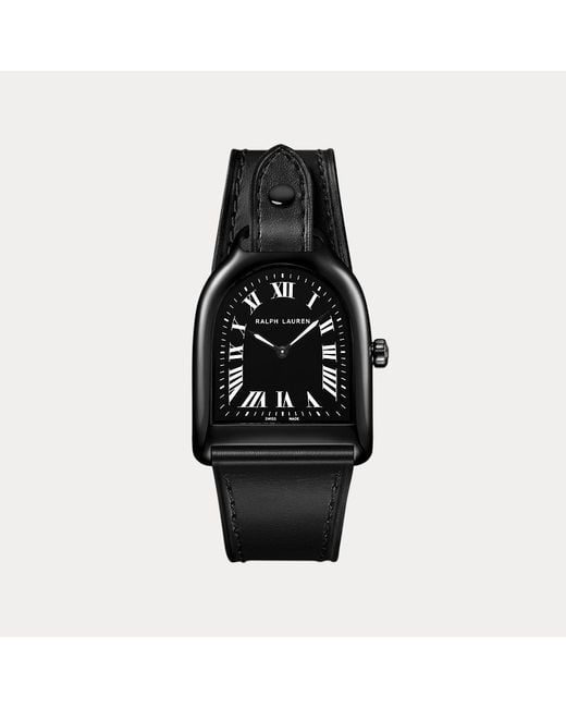 Ralph Lauren Klein Stalen Horloge Met Zwarte Finish in het Zwart Lyst NL