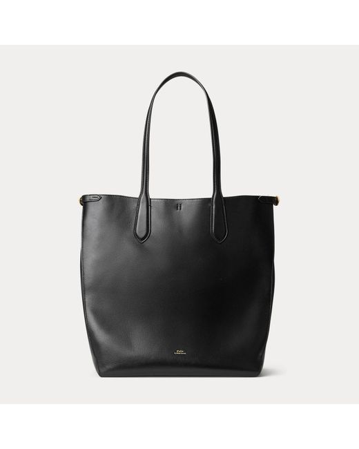 Polo Ralph Lauren Black Bellport Leather North-South Tote