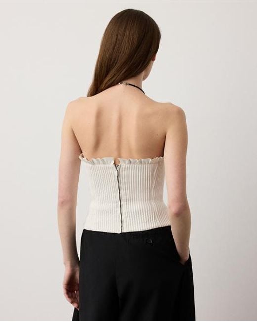 Ralph Lauren Natural Fisher Lambskin Bustier