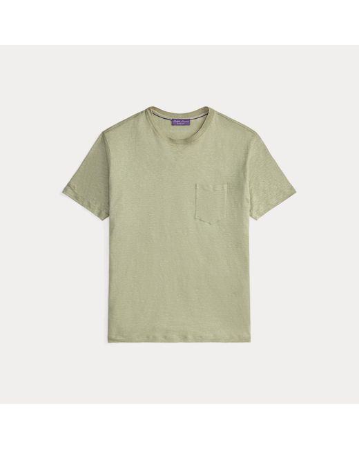 Ralph Lauren Green Linen Jersey Pocket T-Shirt for men