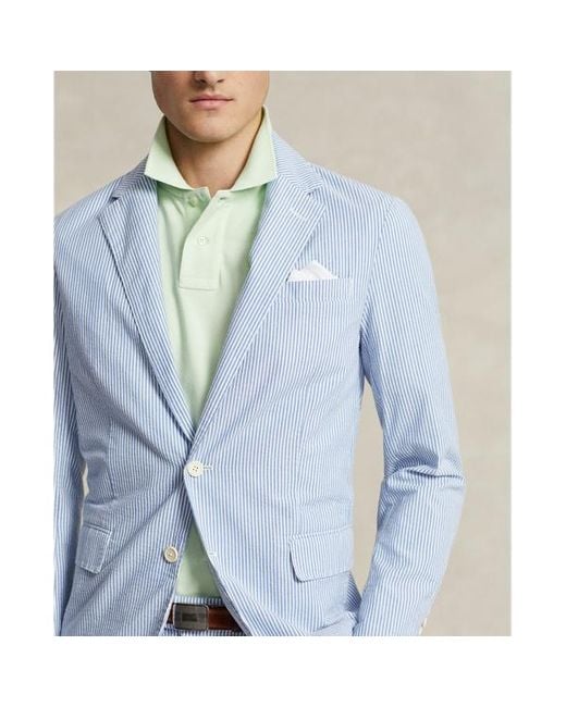 Ralph Lauren Moderne Seersucker-Anzugjacke Polo Soft in Blue für Herren