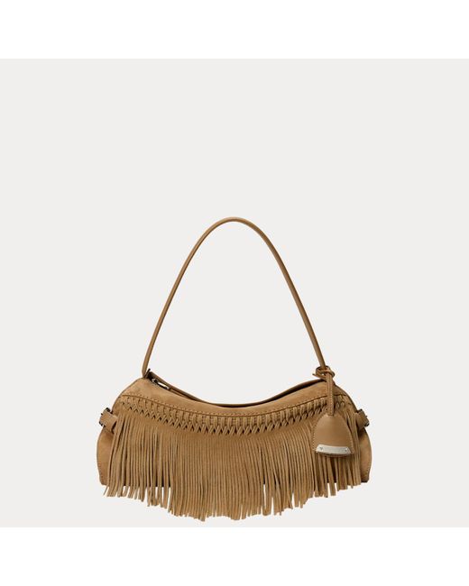 Borsa a spalla Ralph Lauren piccola in vitello di Ralph Lauren in Natural