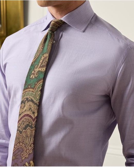 Ralph Lauren Twillhemd Mit Mini-Glencheck-Muster in Purple für Herren