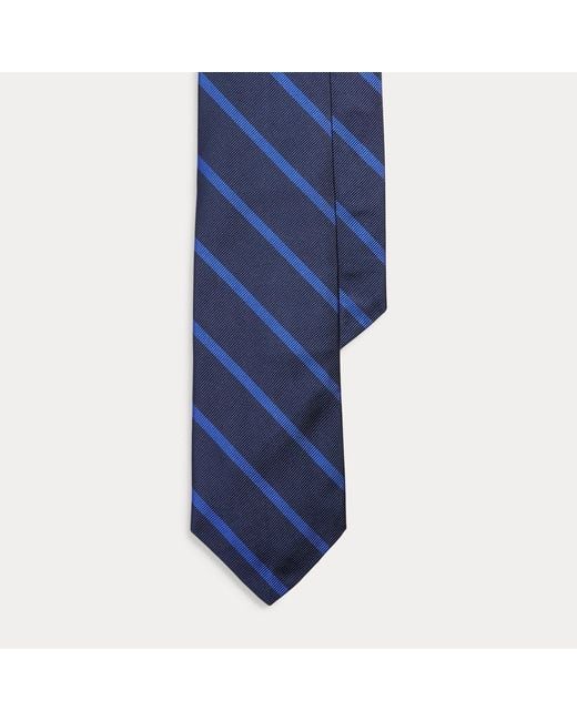 Polo Ralph Lauren Blue Striped Silk Repp Narrow Tie for men