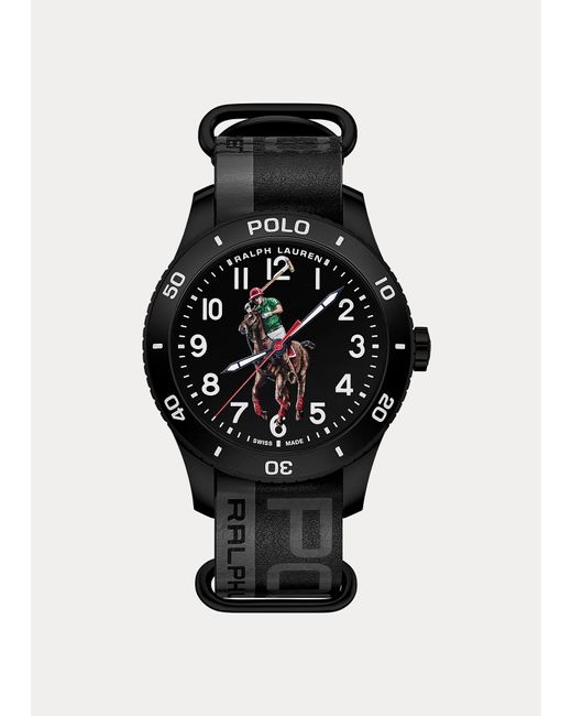 Hombre Accesorios de Relojes de Reloj Polo con esfera negra Polo Ralph Lauren de hombre de color Negro 